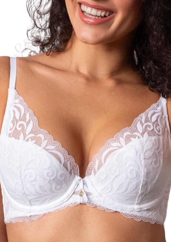 Biustonosz damski typu braletka z elegancką białą koronką DB-9316 Agio - obrazek 2