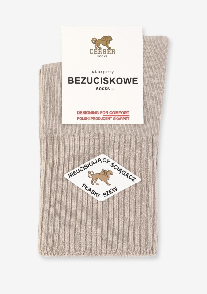 Skarpetki damskie bawełniane z prążkiem bezuciskowe Art.1098 Cerber - obrazek 2