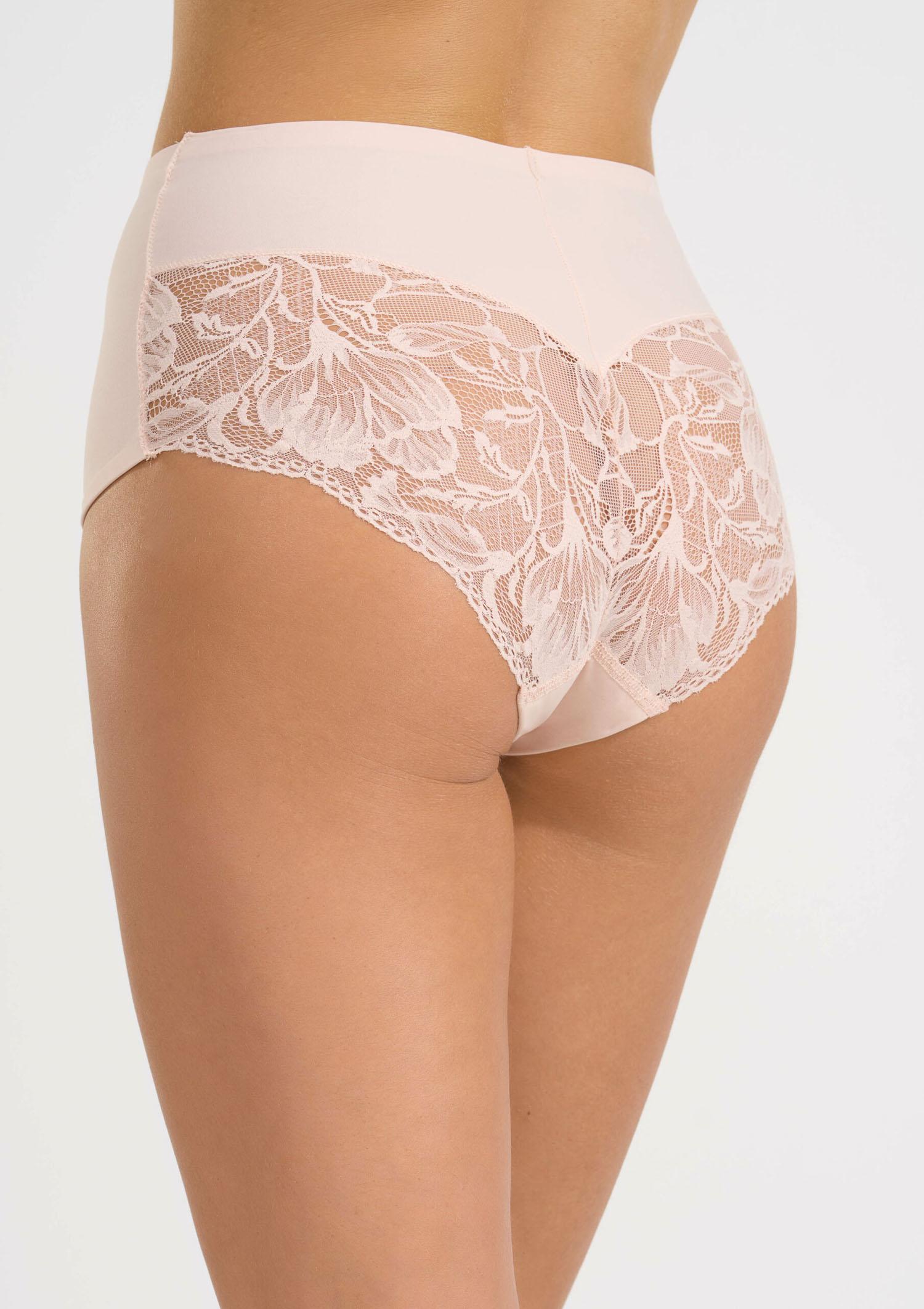 Figi damskie wysoki stan z efektem modelującym Leila Spiman POWDER PINK M