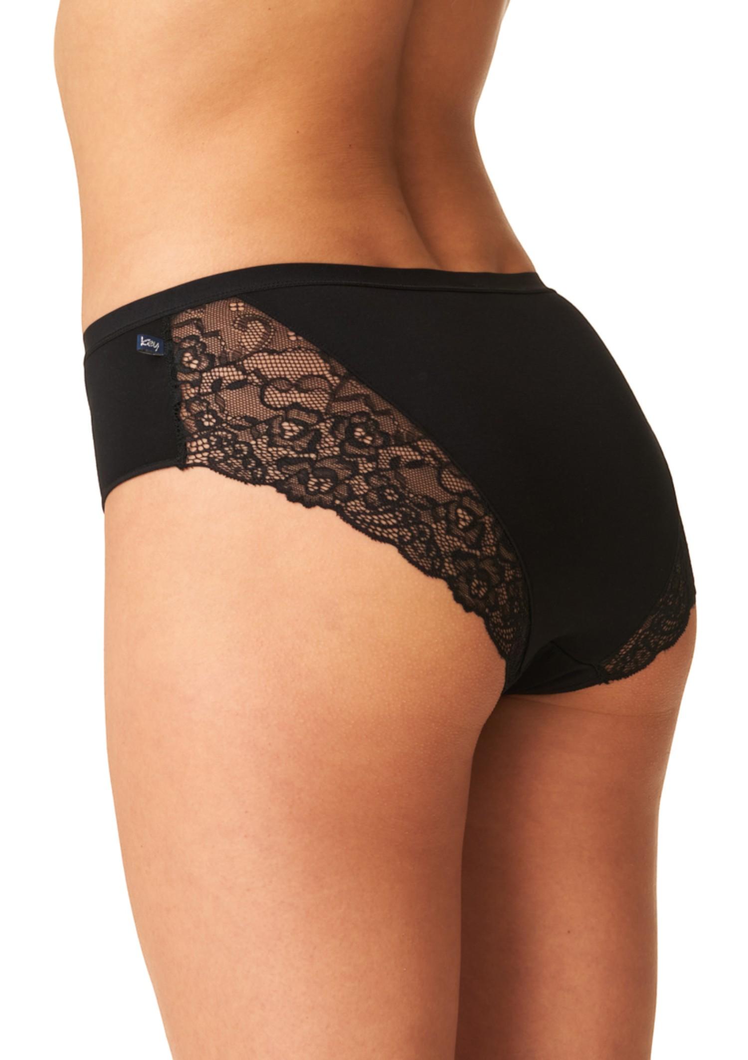 Figi damskie klasyczne (2 pack) z dzianiny bambusowej LPC 002 Key CZARNY/CZARNY L