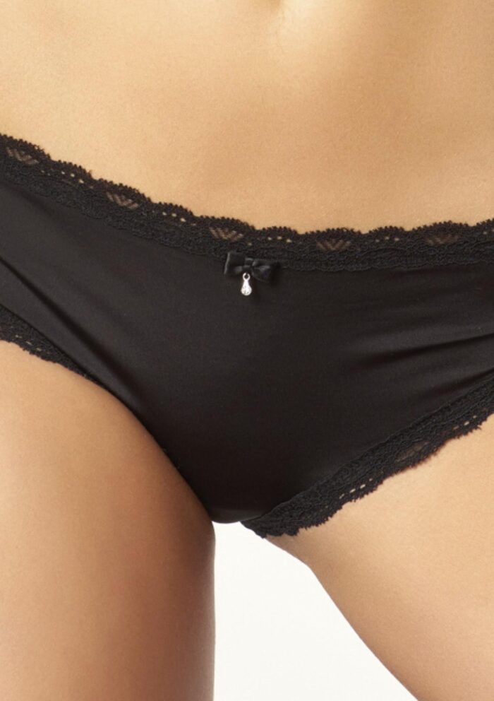 Figi damskie z mikrofibry typu bikini wykończone koronką DM-6236 - obrazek 4
