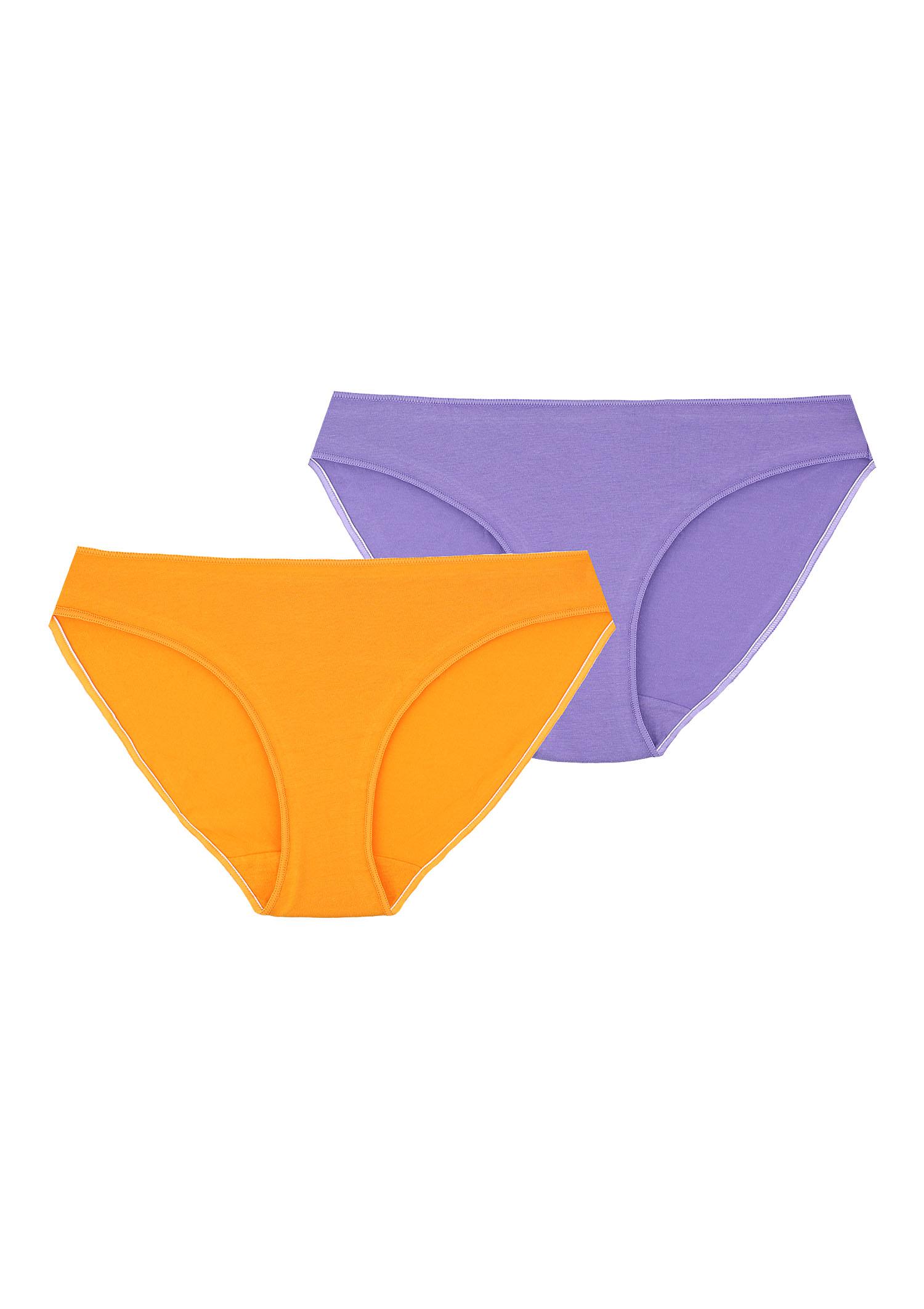 Niskie kolorowe figi damskie (2 pack) LPR 236 POMARAŃCZOWY/FIOLETOWY XL