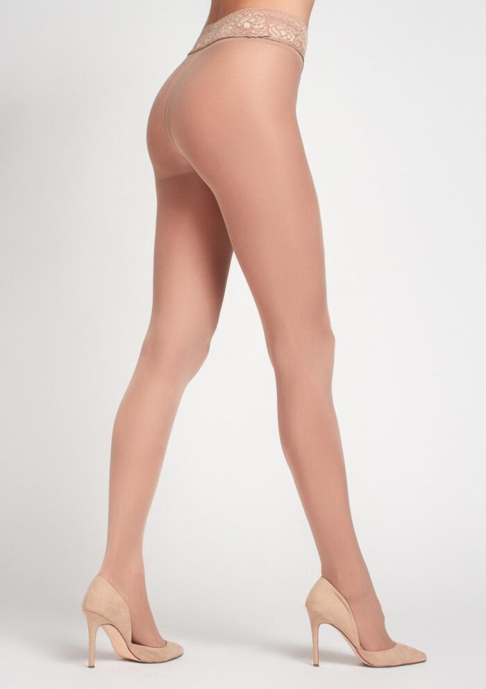 Rajstopy damskie 20 den bezmajtkowe z koronkowym pasem 2620 Lovely Legs - obrazek 3
