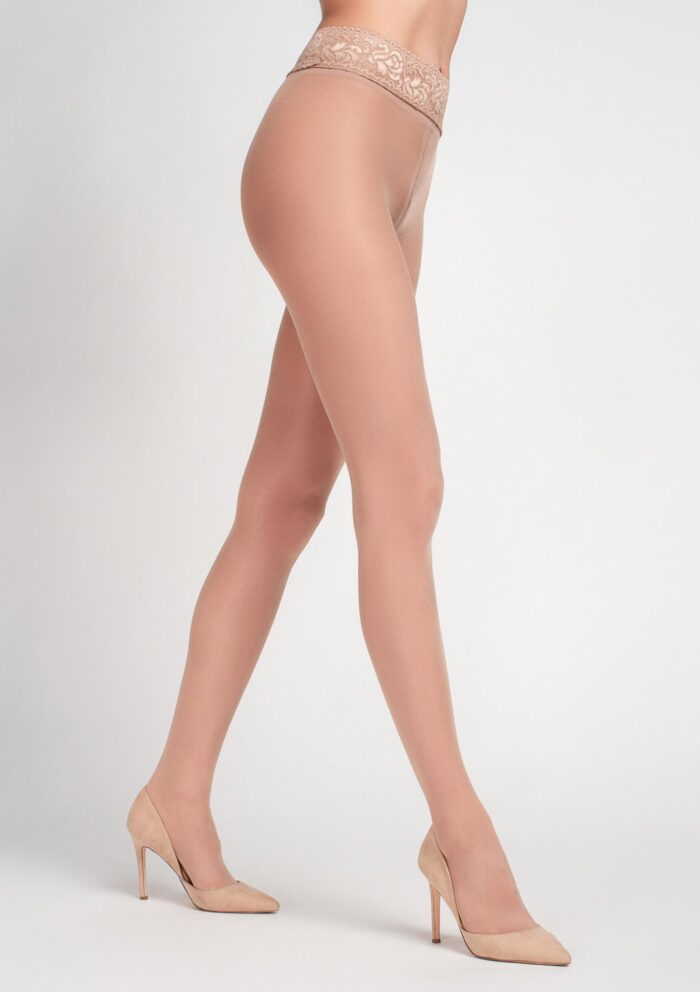 Rajstopy damskie 20 den bezmajtkowe z koronkowym pasem 2620 Lovely Legs - obrazek 2