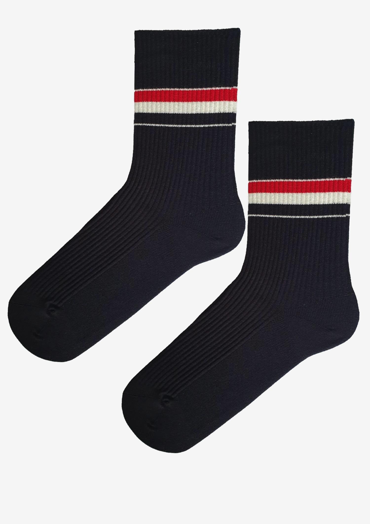 Skarpetki męskie z wiskozą w sportowym stylu Striped Stripe Marilyn BLACK 41/45