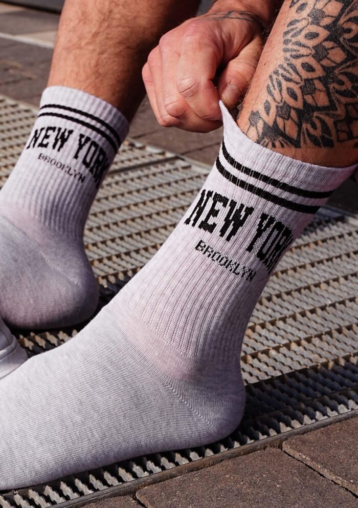 Skarpety męskie bawełniane w sportowym stylu z napisem New York Milena GO - obrazek 2