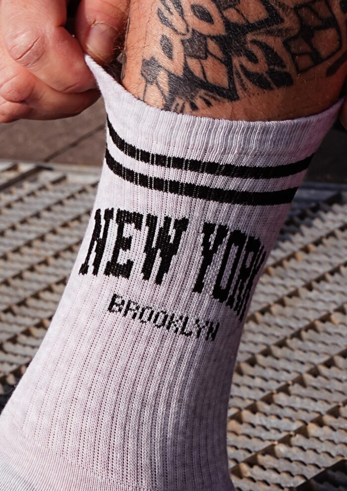Skarpety męskie bawełniane w sportowym stylu z napisem New York Milena GO - obrazek 3