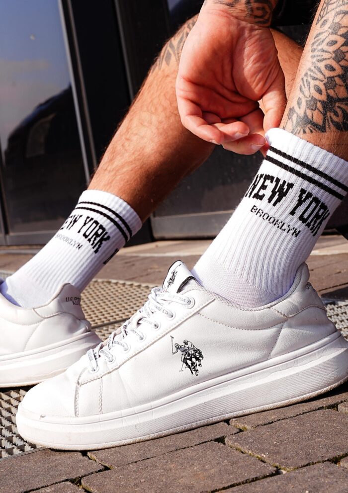 Skarpety męskie bawełniane w sportowym stylu z napisem New York Milena GO - obrazek 8