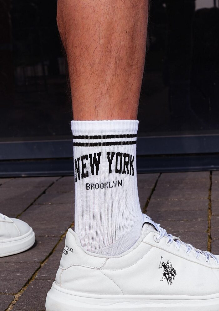 Skarpety męskie bawełniane w sportowym stylu z napisem New York Milena GO - obrazek 7