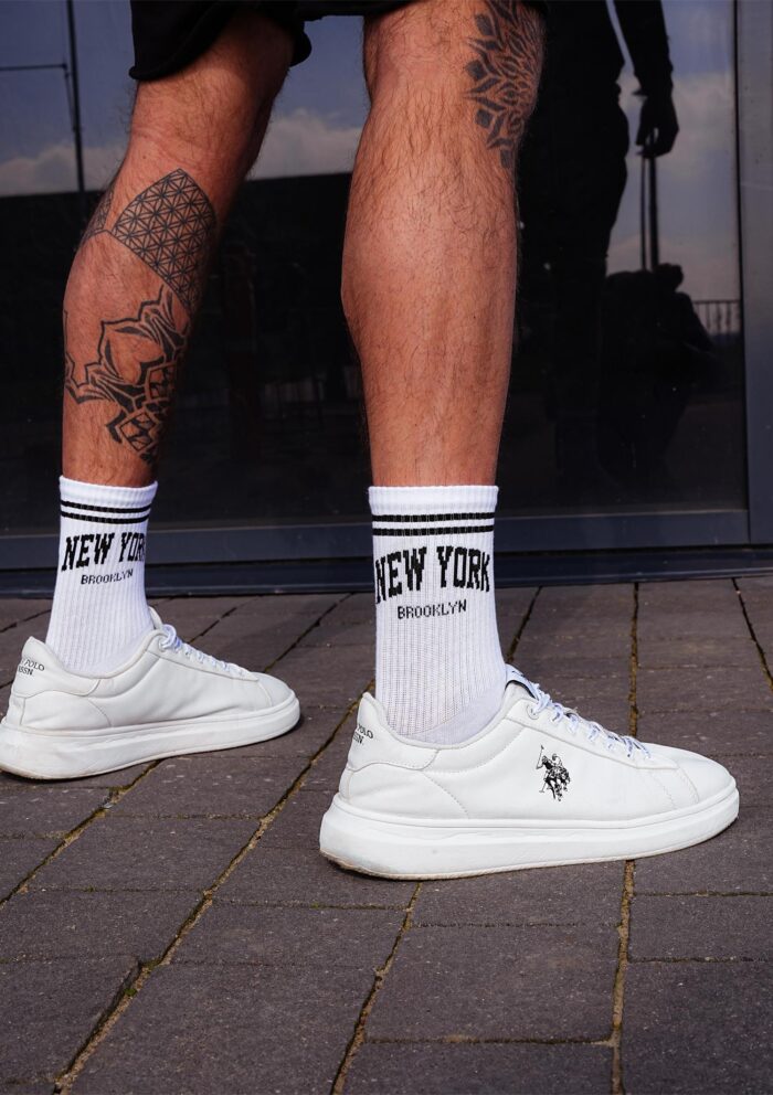 Skarpety męskie bawełniane w sportowym stylu z napisem New York Milena GO - obrazek 4