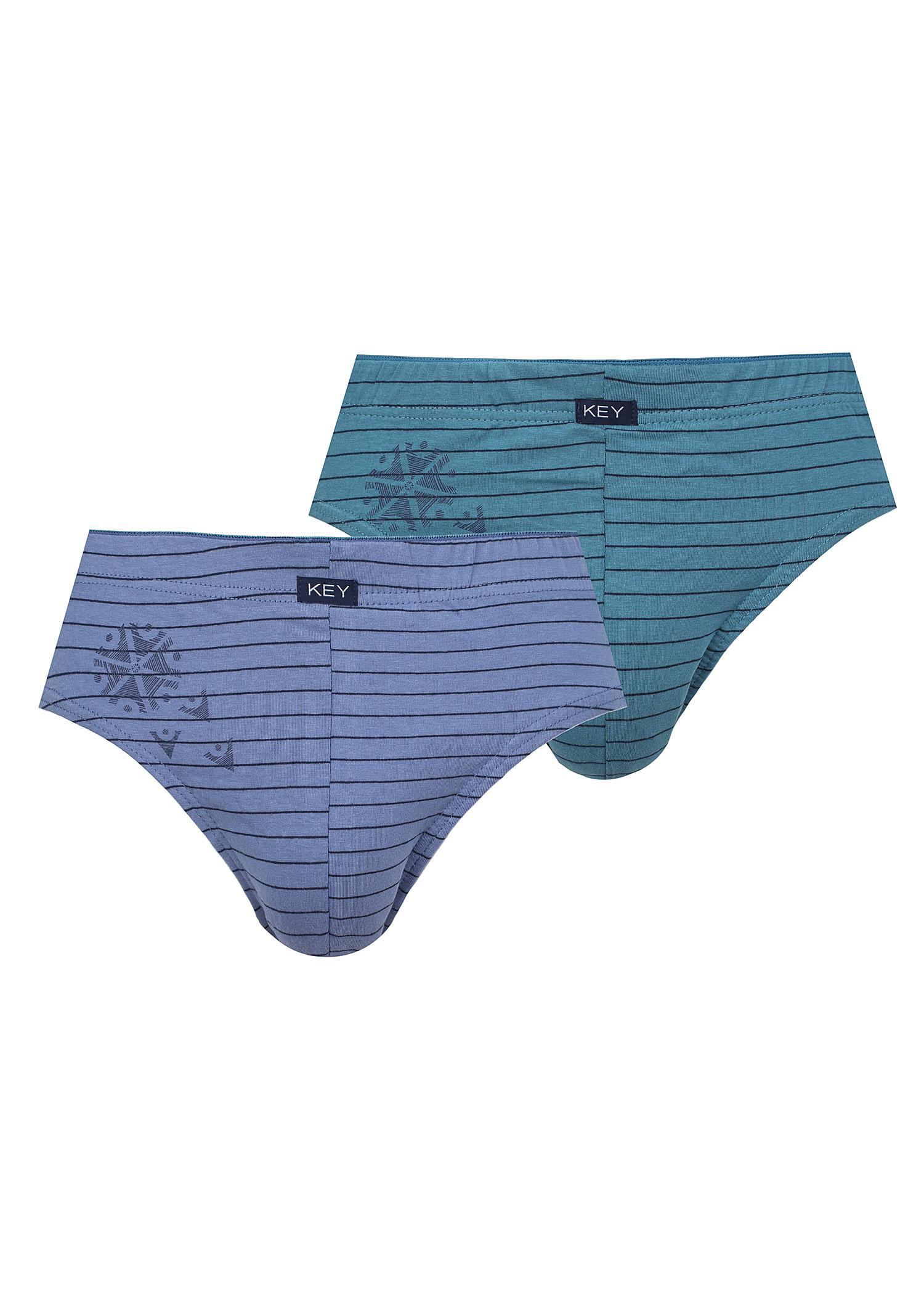 Slipy męskie (2 pack) w paski z grafiką MPP 396 NIEBIESKI/ZIELONY M