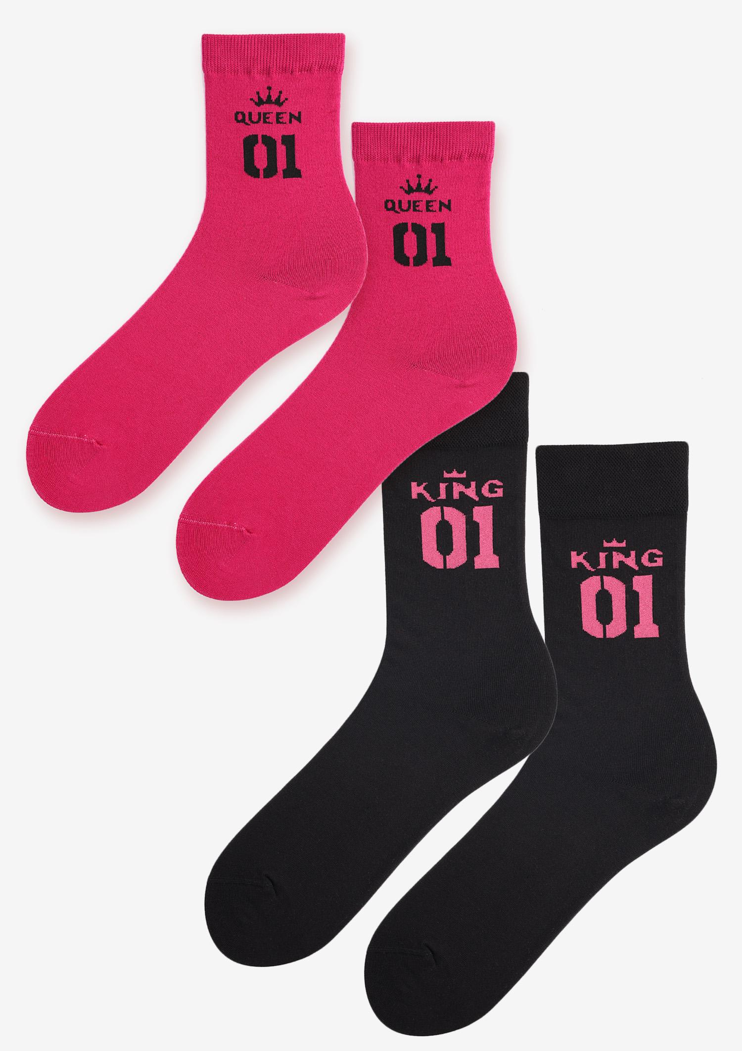 Zestaw skarpetek walentynkowych KING&QUEEN Marilyn BLACK/PINK 36/40, 41/45