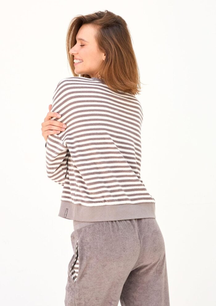 Bluza damska z długim rękawem z dzianiny French Terry Karpaty LH340-09 Naviale - obrazek 2