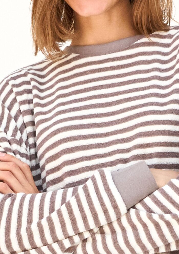 Bluza damska z długim rękawem z dzianiny French Terry Karpaty LH340-09 Naviale - obrazek 5
