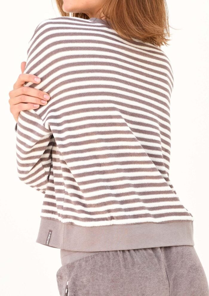 Bluza damska z długim rękawem z dzianiny French Terry Karpaty LH340-09 Naviale - obrazek 4
