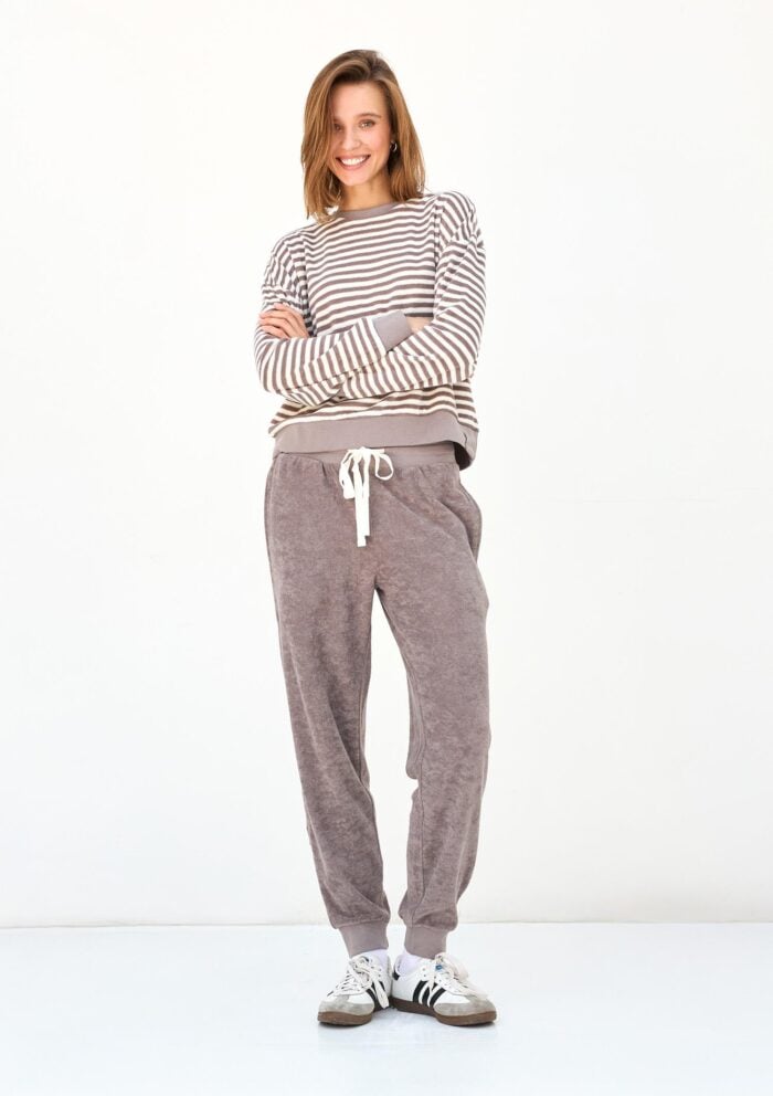 Bluza damska z długim rękawem z dzianiny French Terry Karpaty LH340-09 Naviale - obrazek 3