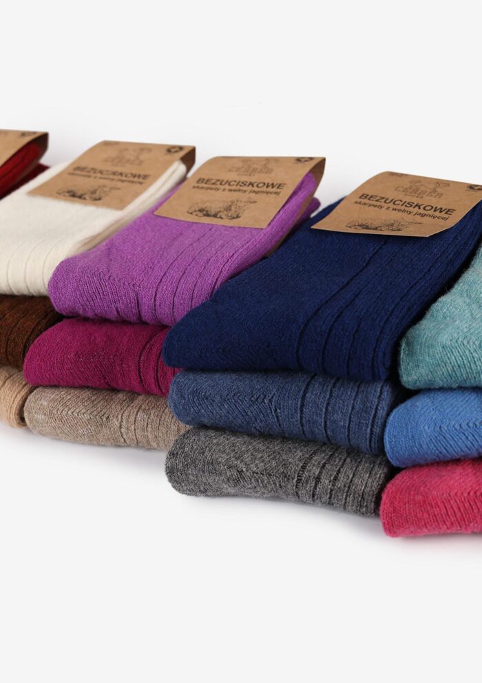 Skarpety - zdjęcie 5|Skarpetki merino z wełny merynosa jagnięce bezuciskowe fuksja Cerber Art. 0251