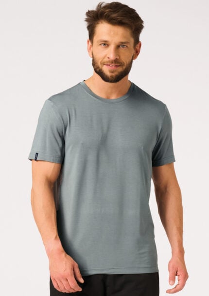 T - shirt męski bambusowy gładki Key MVK 001 szary