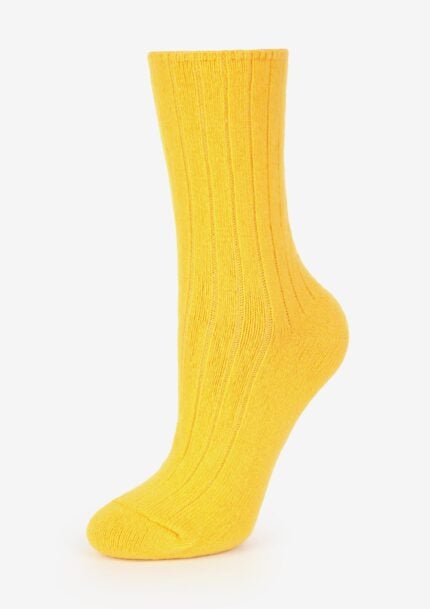 Skarpetki merino z wełny merynosa jagnięce bezuciskowe żółte Cerber Art. 0251
