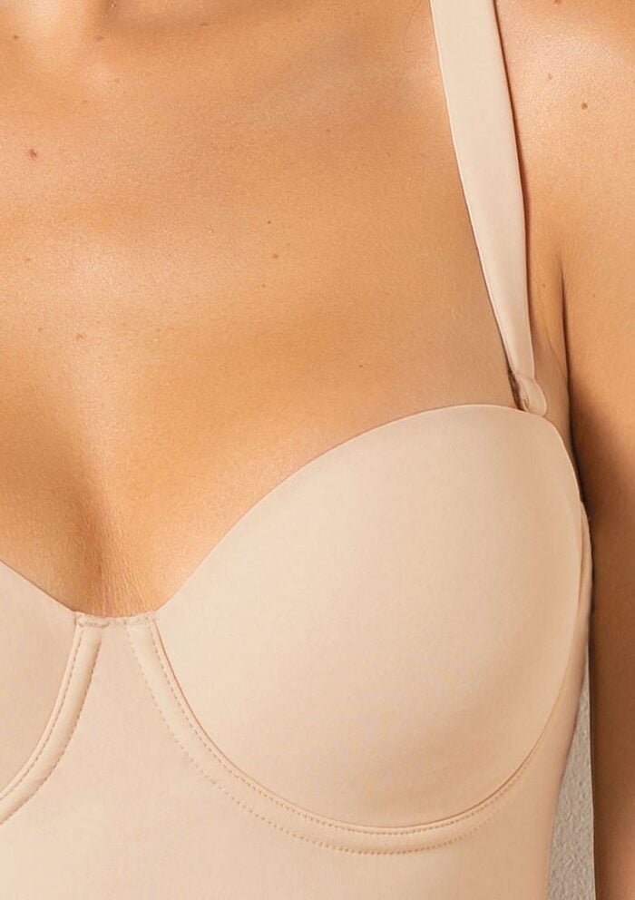 Bielizna modelująca - zdjęcie 3|Body damskie modelujące beżowe z bezszwowym wykończeniem 1852 Every Sielei
