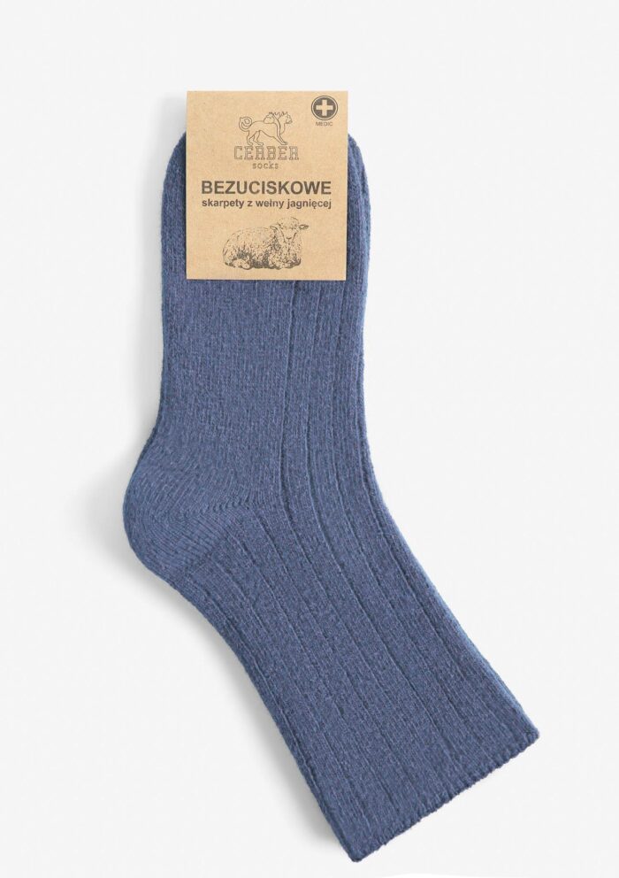 Skarpety - zdjęcie 3|Skarpetki merino z wełny merynosa jagnięce bezuciskowe jeans Cerber Art. 0251