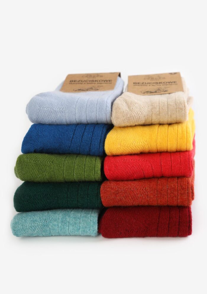 Skarpety - zdjęcie 2|Skarpetki merino z wełny merynosa jagnięce bezuciskowe turkusowe Cerber Art. 0251