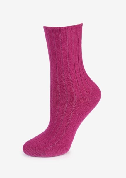 Skarpetki merino z wełny merynosa jagnięce bezuciskowe fuksja Cerber Art. 0251