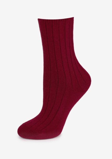 Skarpetki merino z wełny merynosa jagnięce bezuciskowe bordowe Cerber Art. 0251