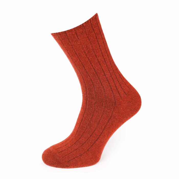 Skarpety|Skarpetki merino z wełny merynosa jagnięce bezuciskowe ceglaste Cerber Art. 0251