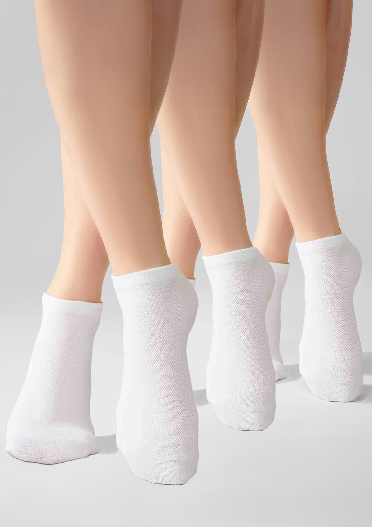 Legs skarpetki bawełniane 3-pak niskie przewiewne białe