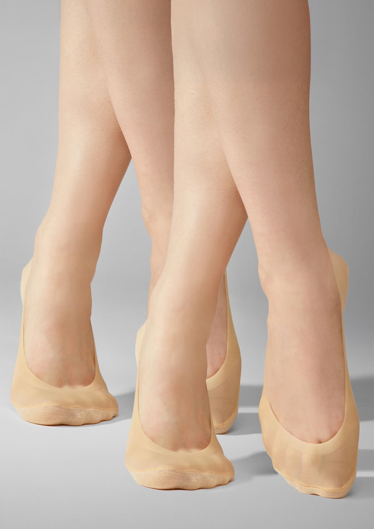 Stopki damskie niewidoczne bezszwowe 2pak Legs beżowe 36/40 NATURAL