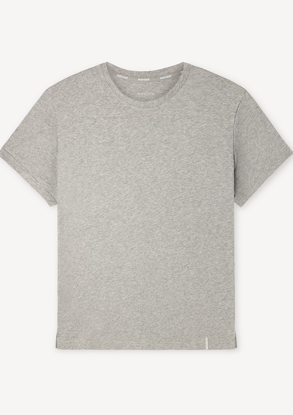 T-shirt męski z bawełny czesanej Naviale szary melanż