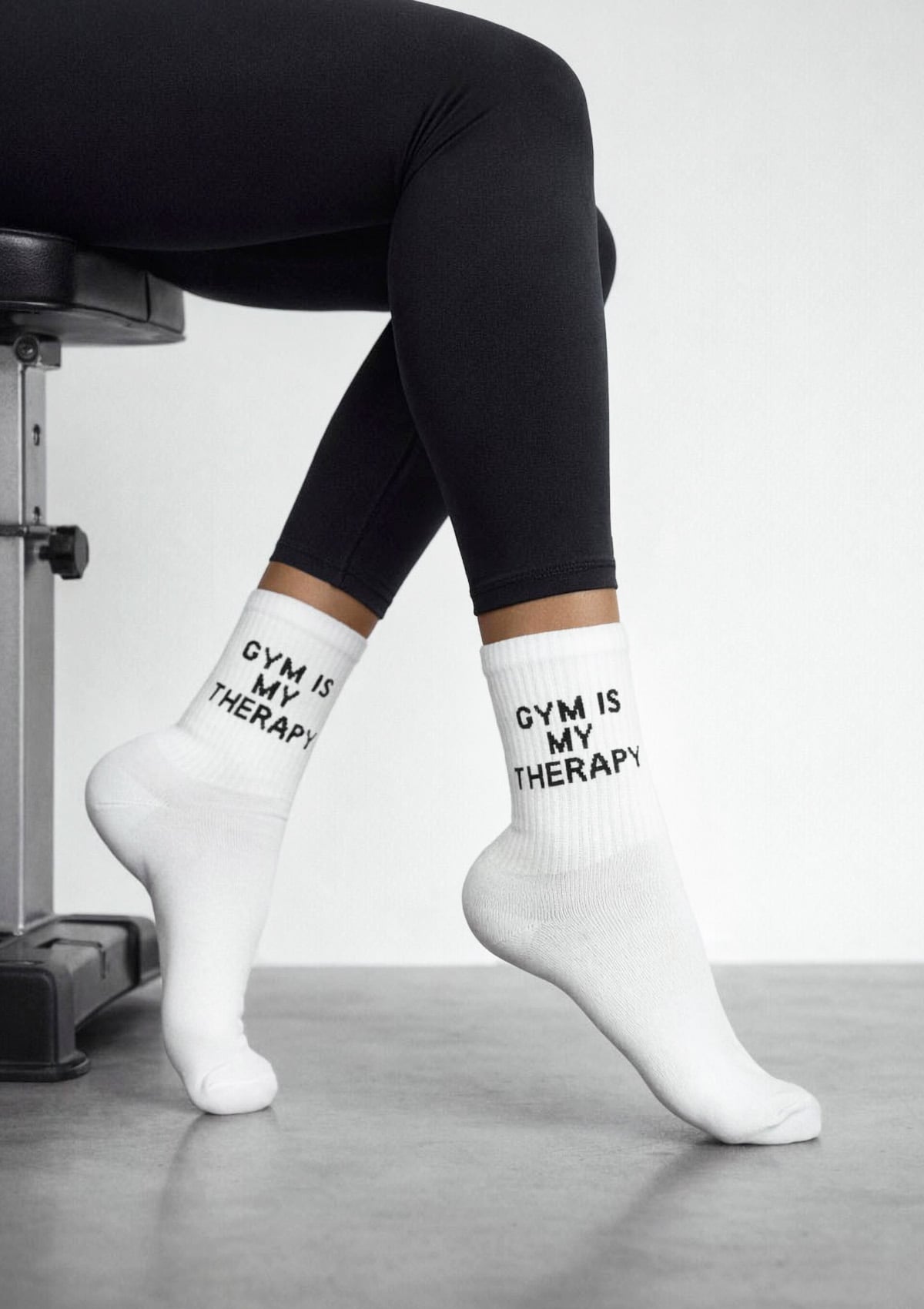 Skarpetki damskie bawełniane Gym Is My Therapy Milena 37/41 BIAŁY