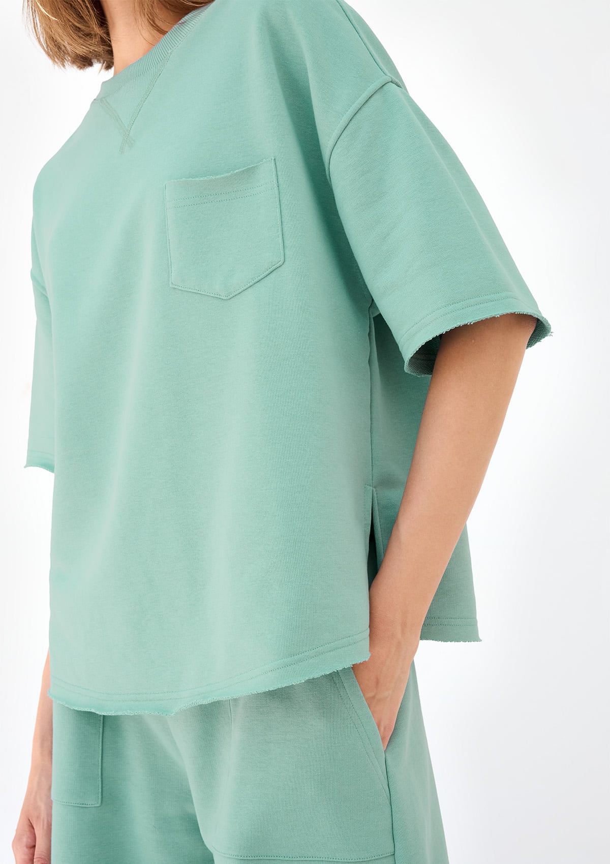 T-shirt damski bawełniany luźny Malibu Naviale miętowy XL MIĘTOWY