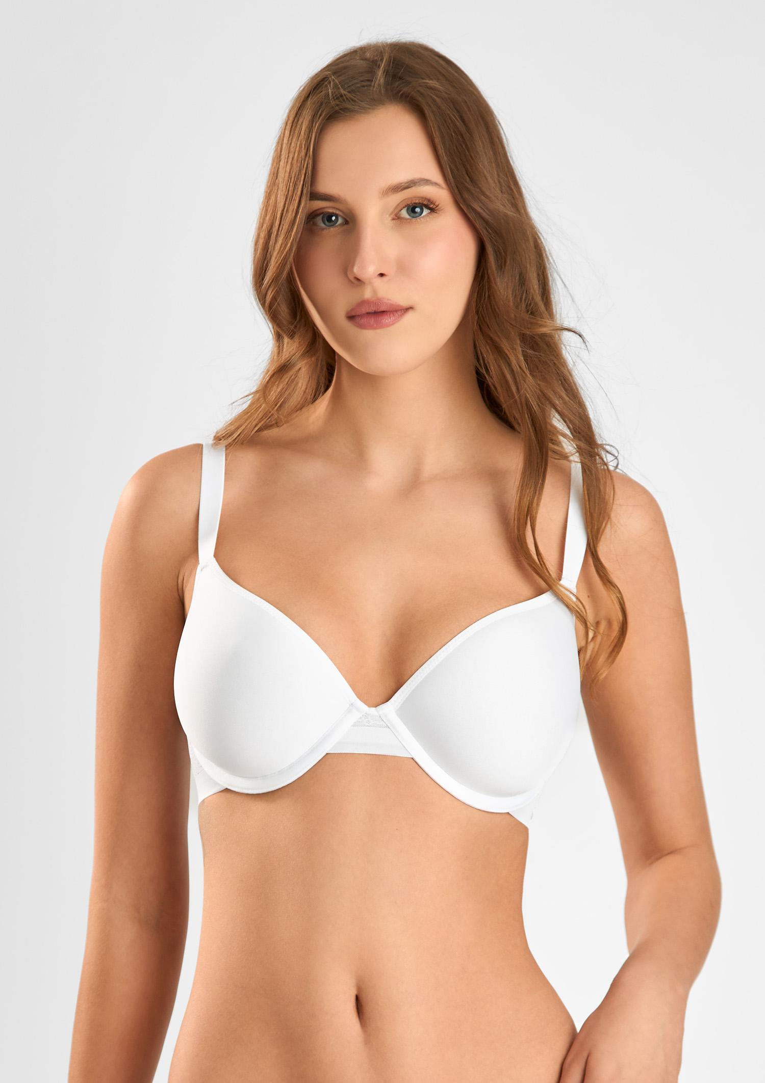 Biustonosz spacer z bezszwowym obwodem 2506 Flower Sielei biały 80C WHITE