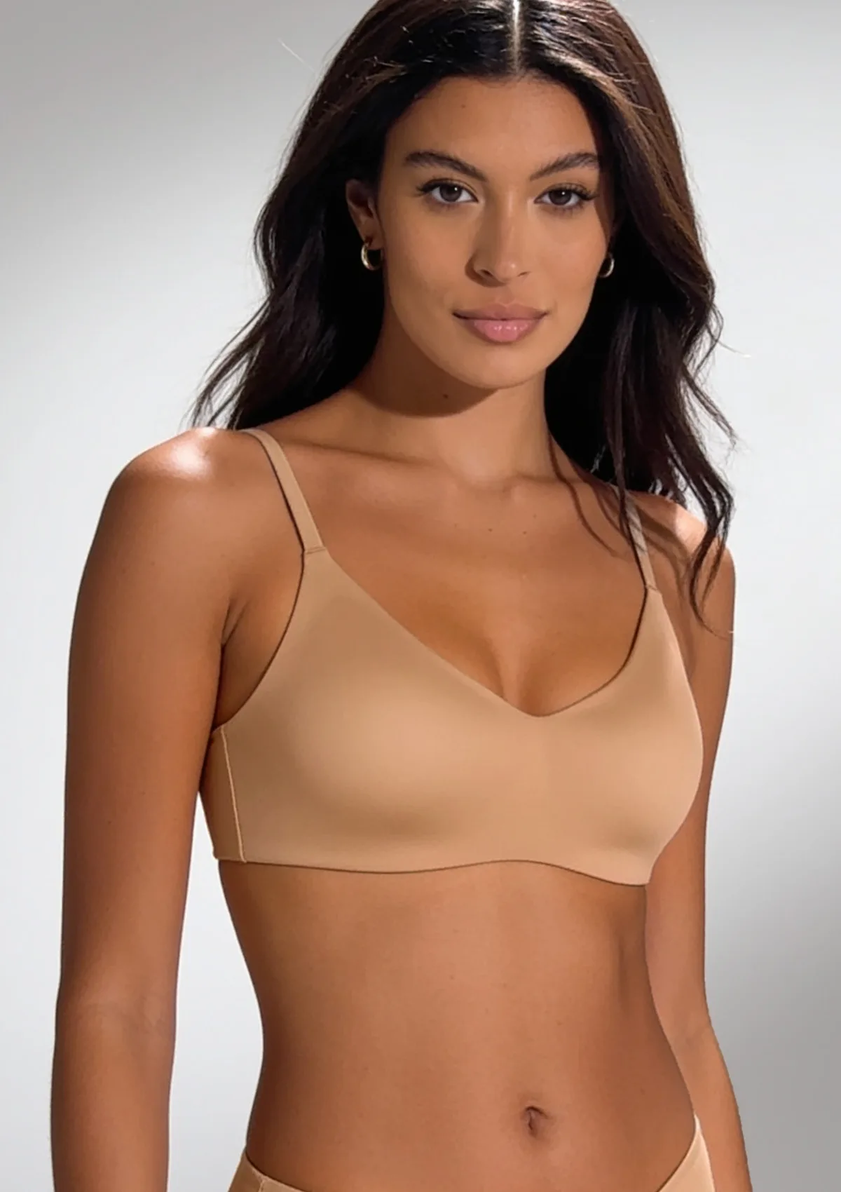 Top biustonoszowy z mikrofibry Active Ultrashine Lormar brązowy BRONZE SKIN
