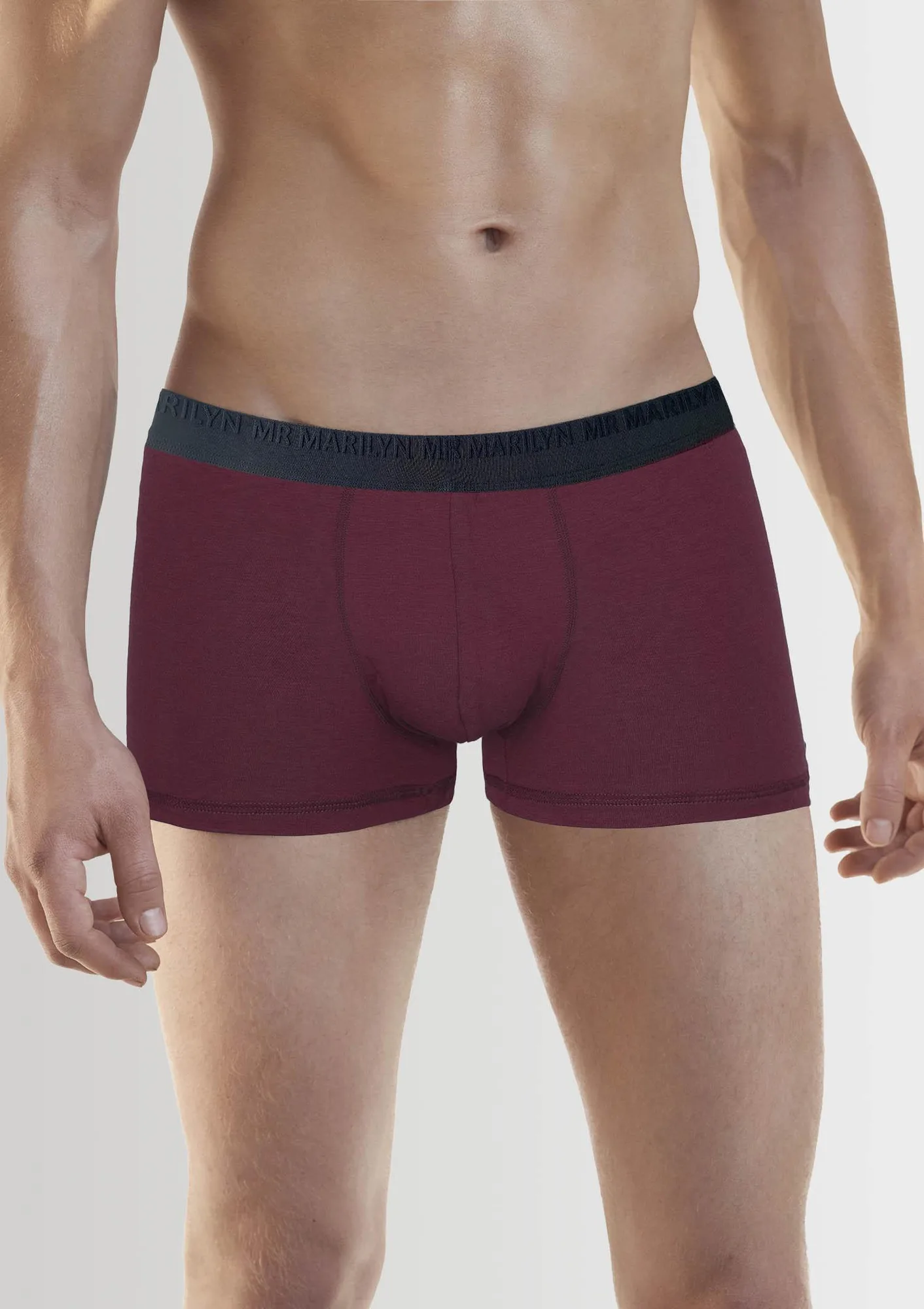 Bokserki męskie klasyczne z modalu i bawełny burgund Boxers Pro Marilyn