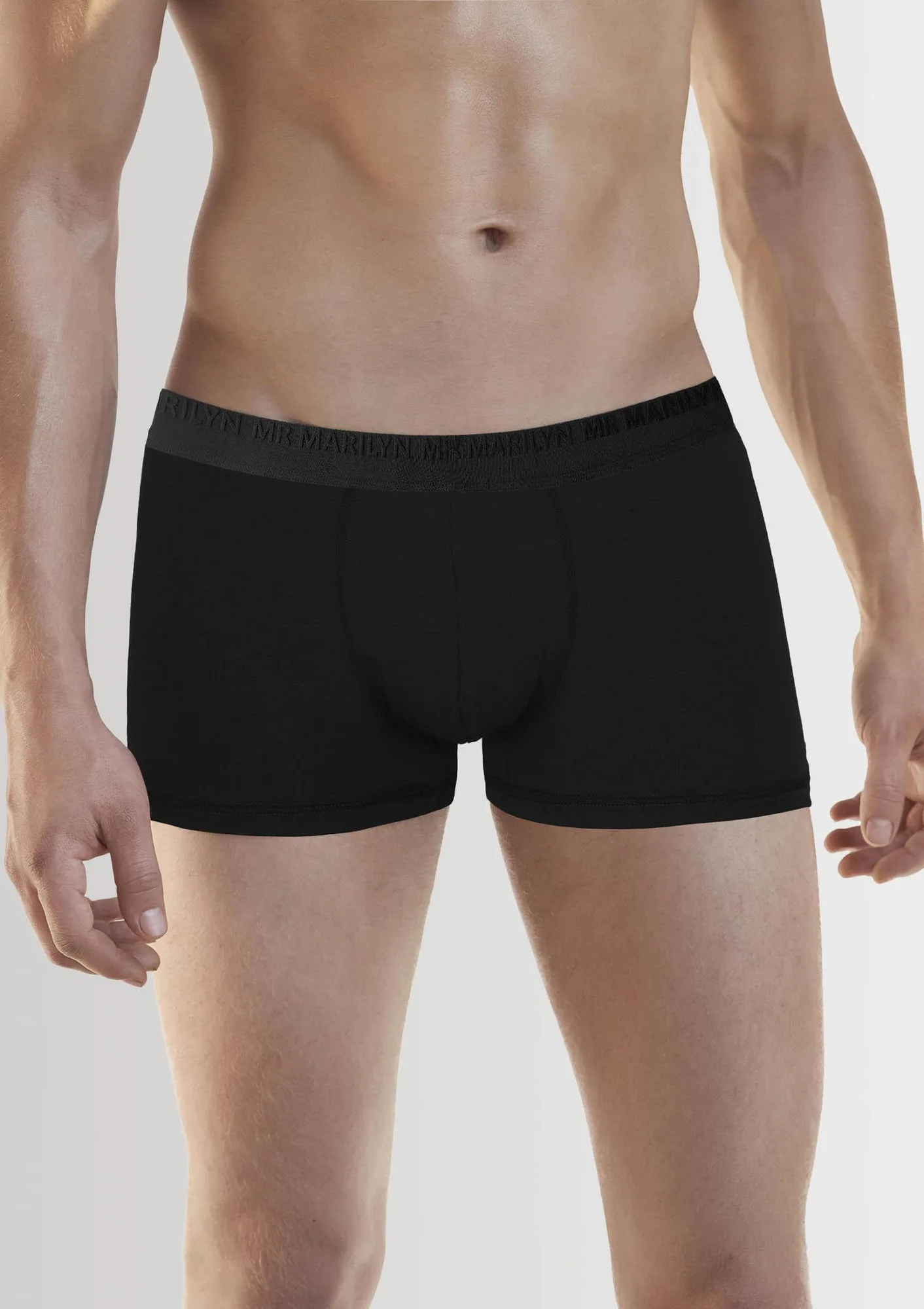 Bokserki męskie klasyczne z modalu i bawełny czarne Boxers Pro Marilyn