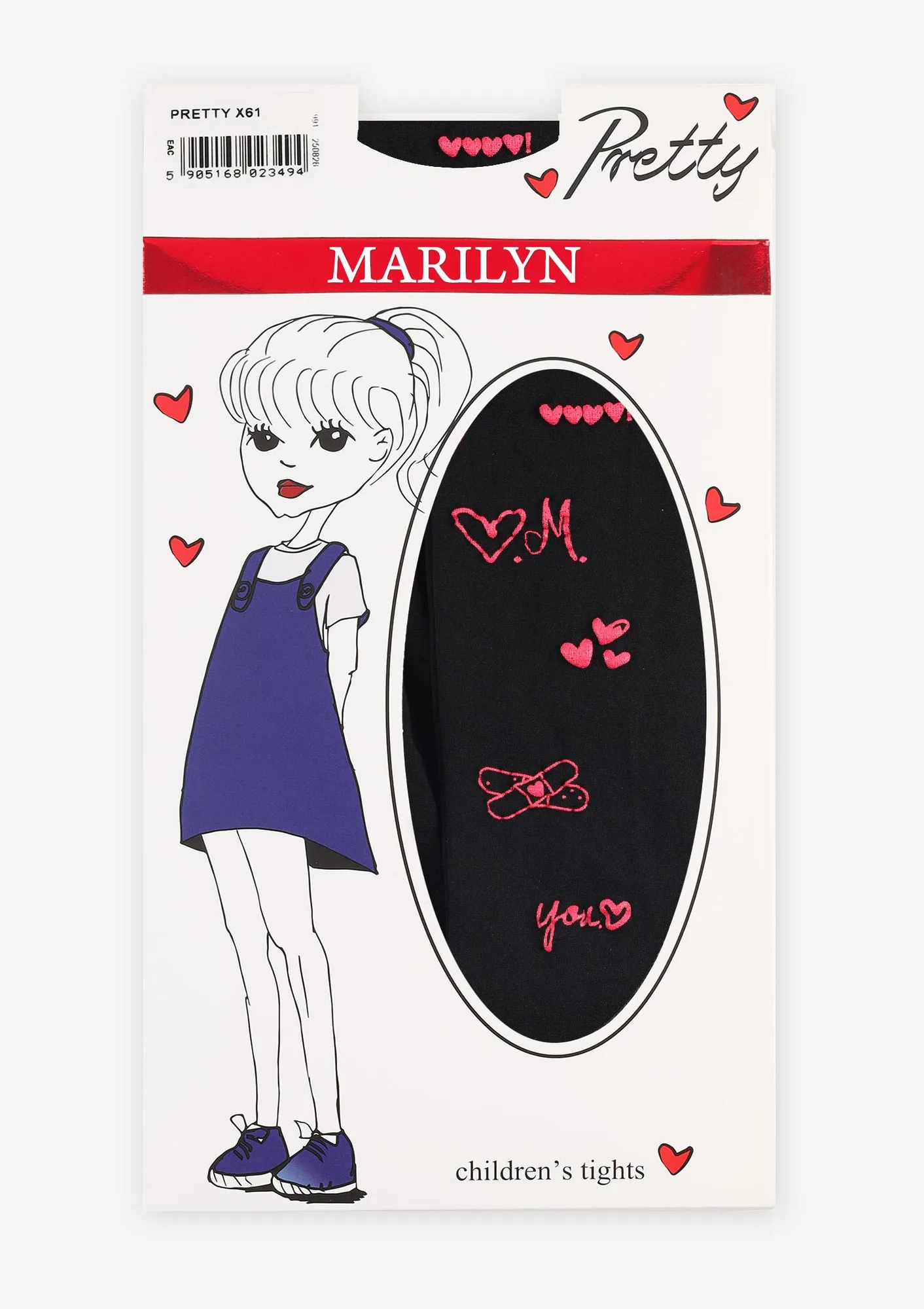 Kryjące rajstopy dziecięce z grafiką Pretty X61 Marilyn