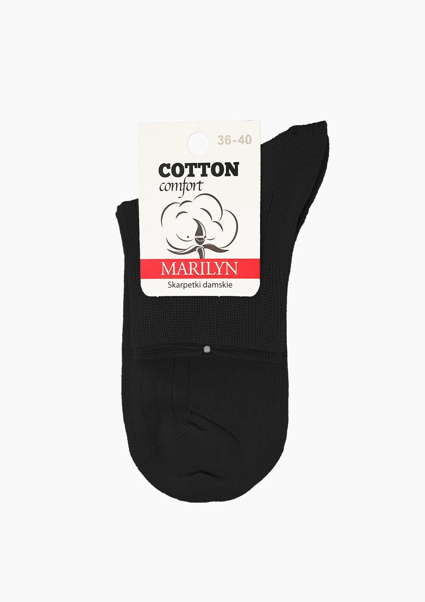 Skarpetki damskie bawełniane o niskim kroju czarne Cotton Classic Marilyn 36-40