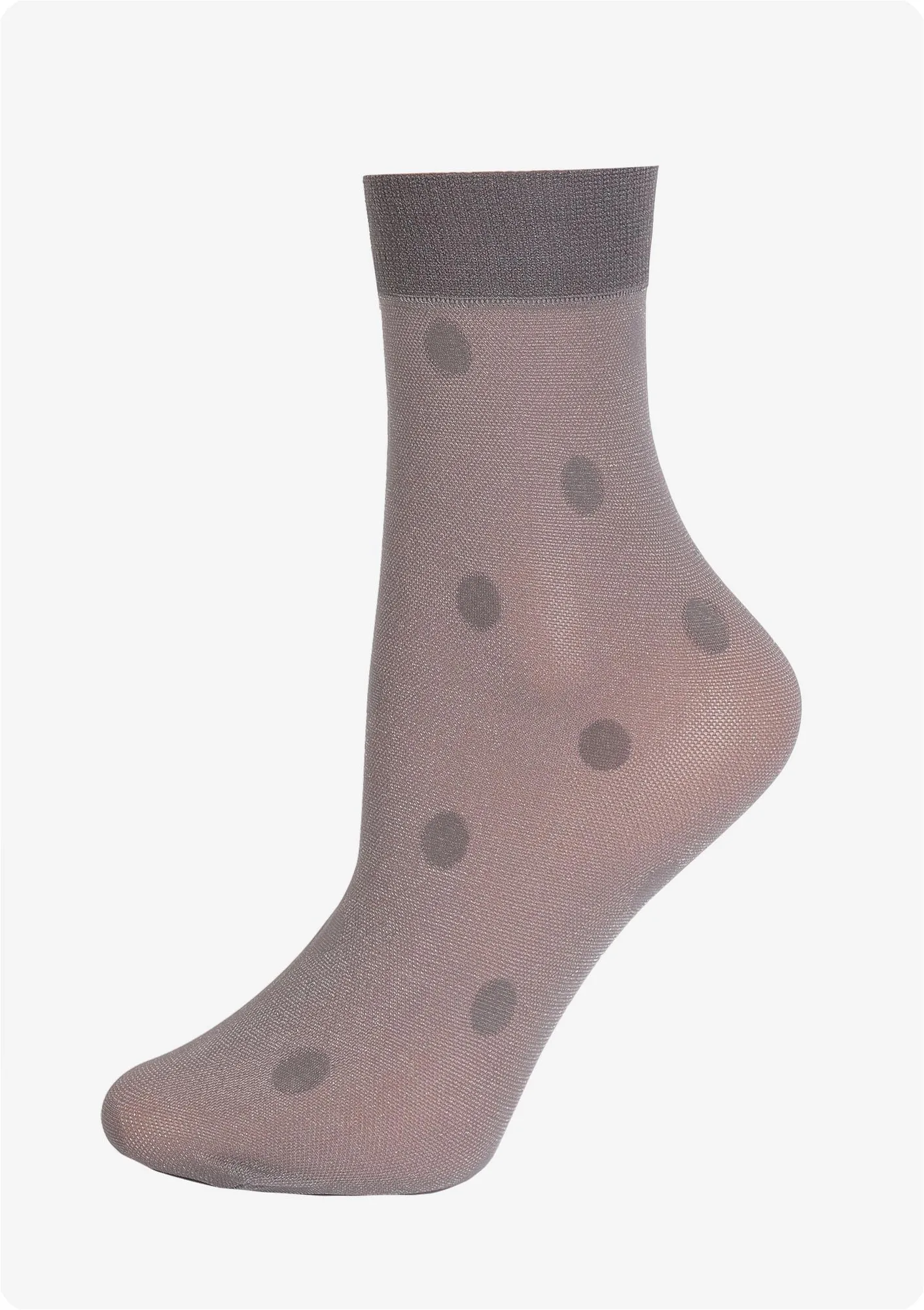 Skarpetki damskie cienkie Forte Shine Dots Gray Marilyn ONE SIZE