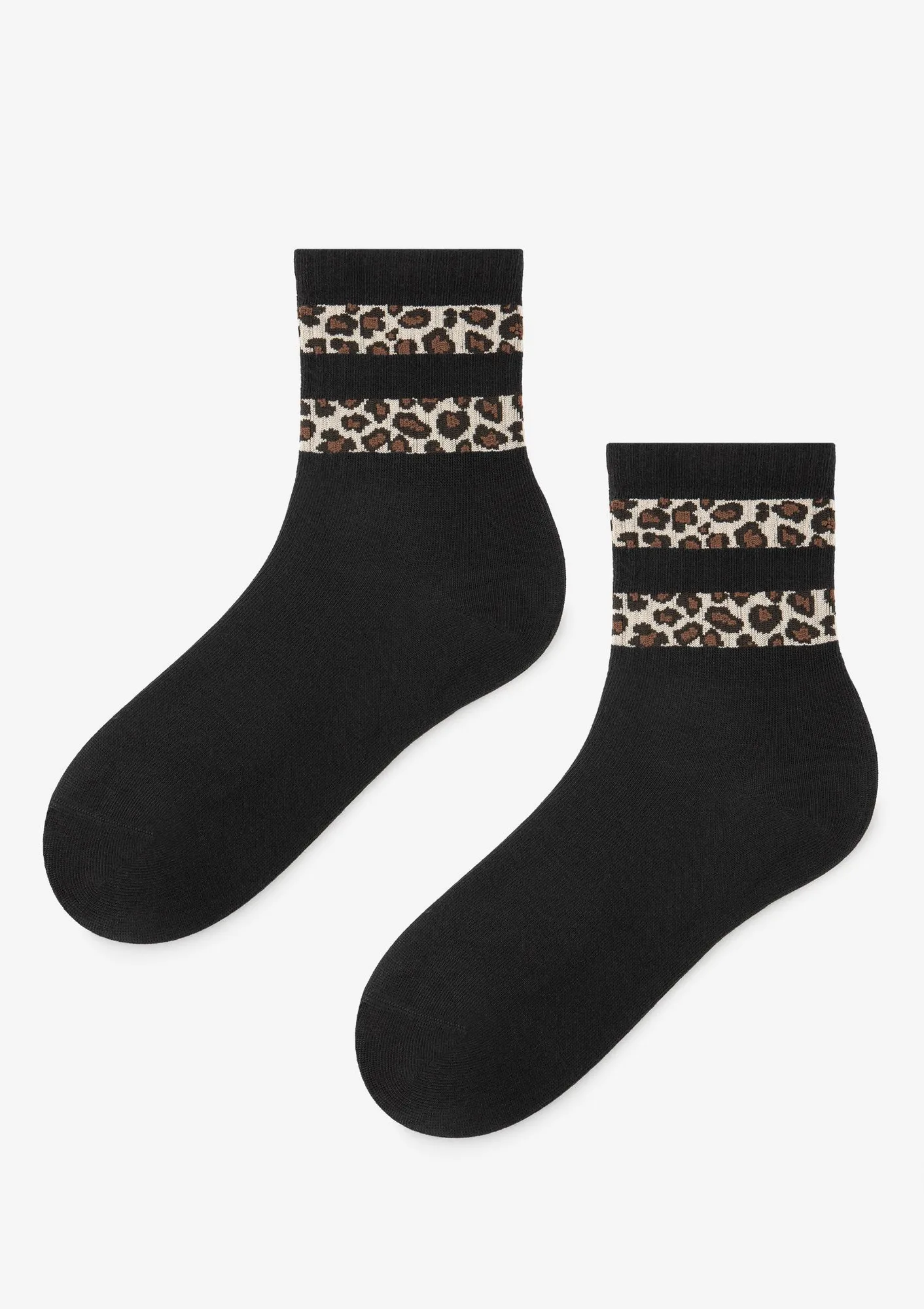 Skarpetki damskie z modnym panterkowym wzorem czarne Panther Stripe Marilyn 36-40