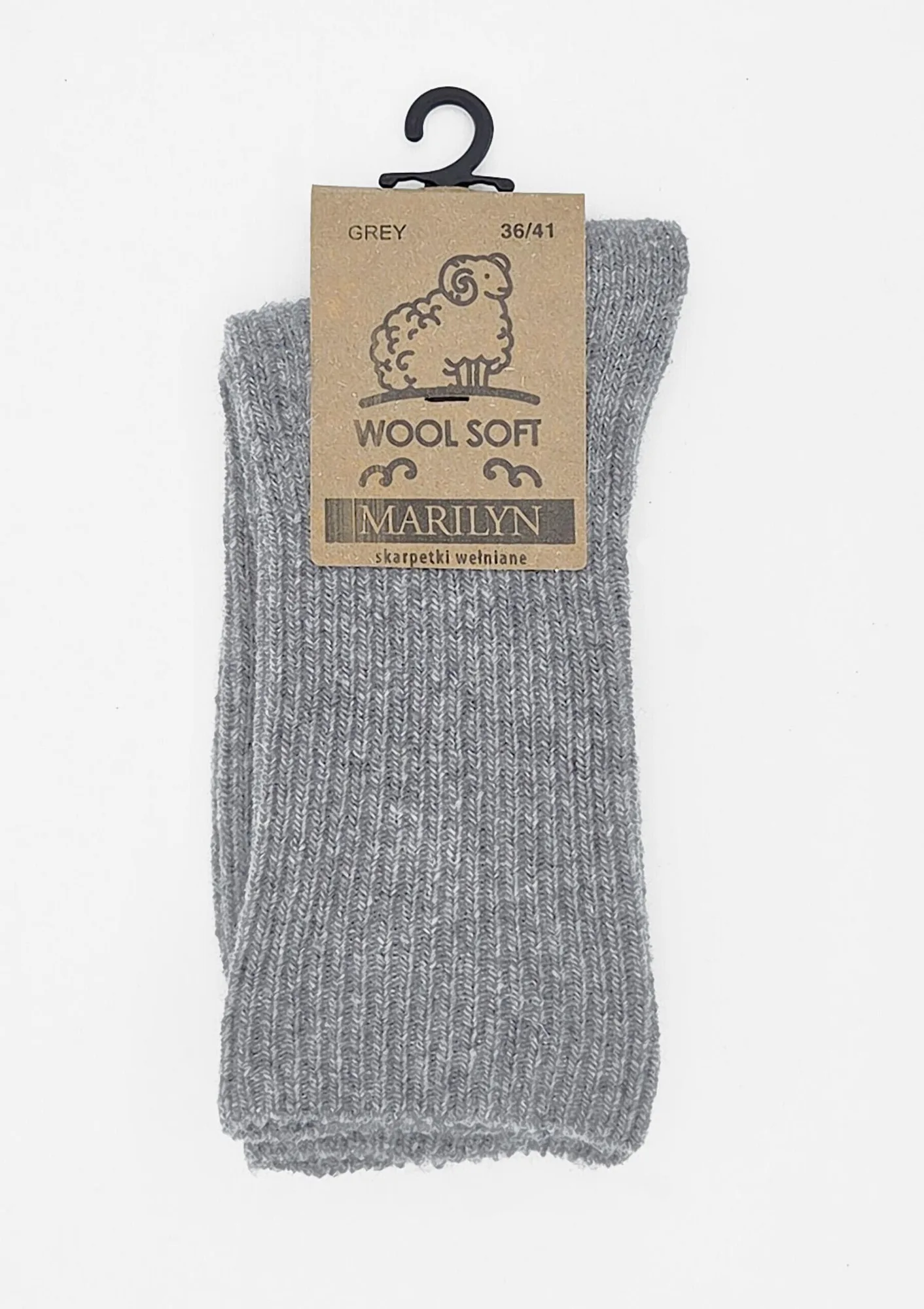 Skarpety damskie wełniane szare Wool Soft Marilyn ONE SIZE