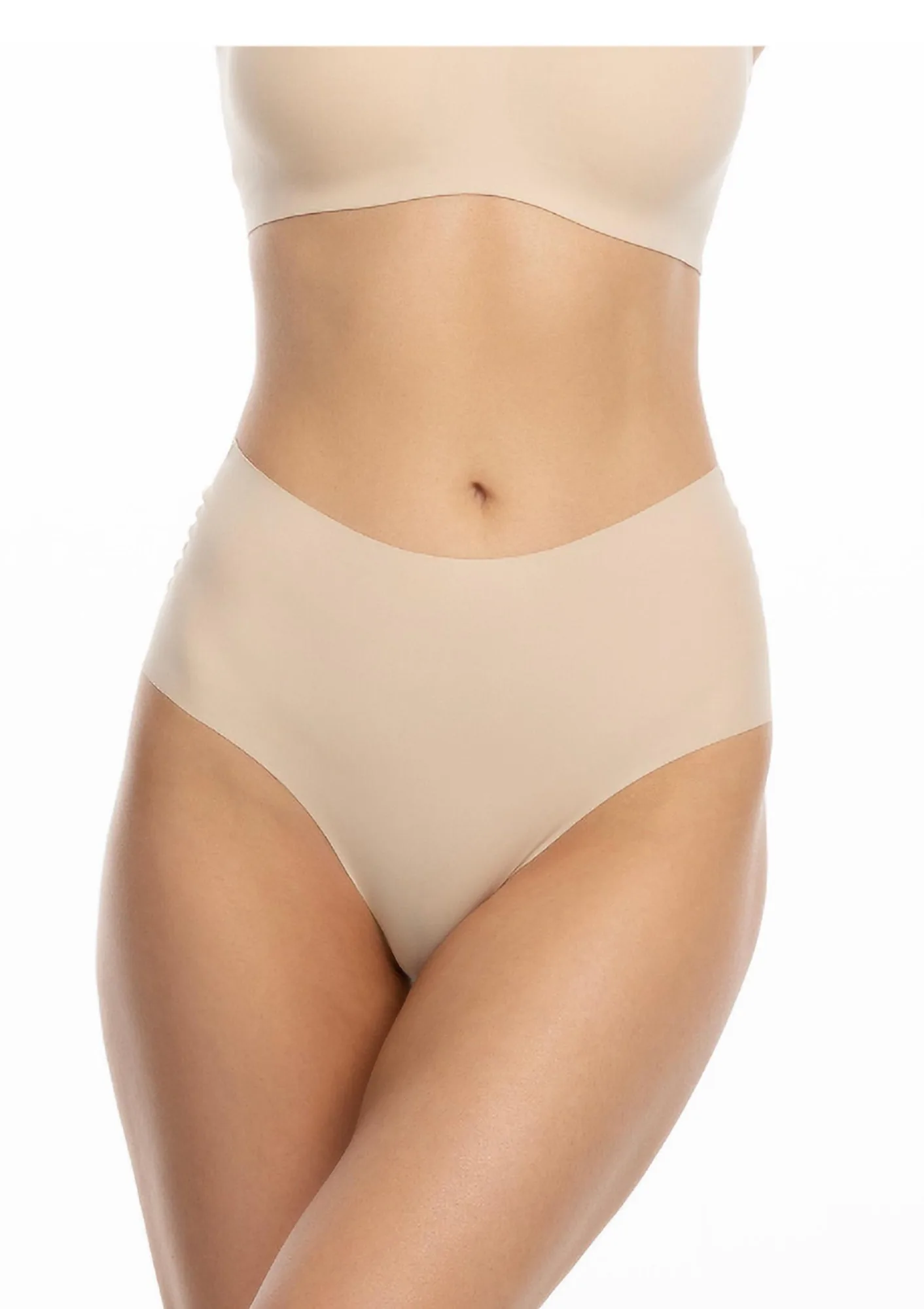 Figi damskie beżowe z wysokim stanem Infinity boyshorts maxi Julimex