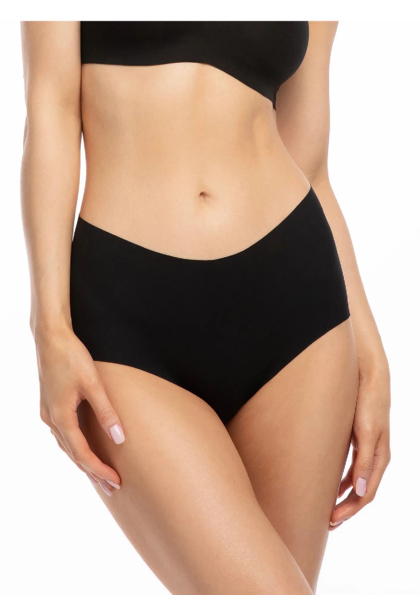 Figi damskie czarne bezszwowe wysoki stan Infinity boyshorts maxi Julimex