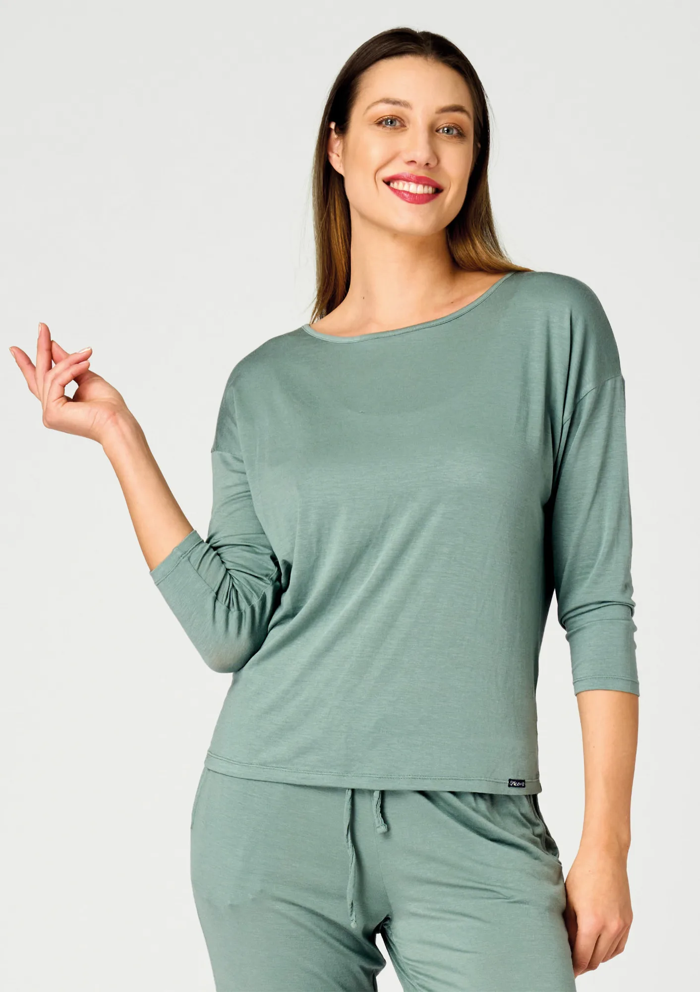 LHB 130 BLUZKA DAMSKA MODAL MERINO ZIELONY