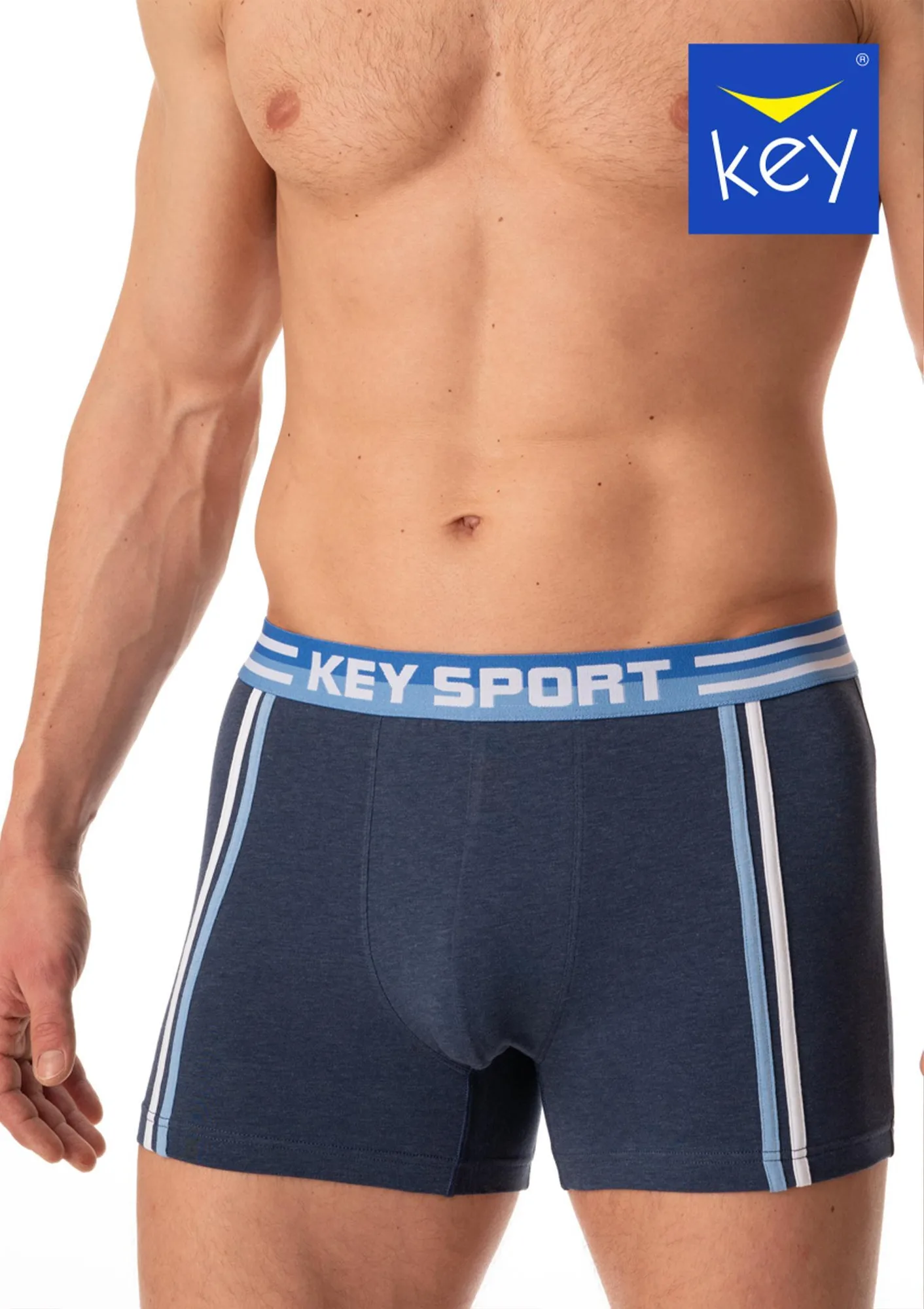 Bokserki męskie bawełniane gładkie w spotowym stylu MXH 187 Key