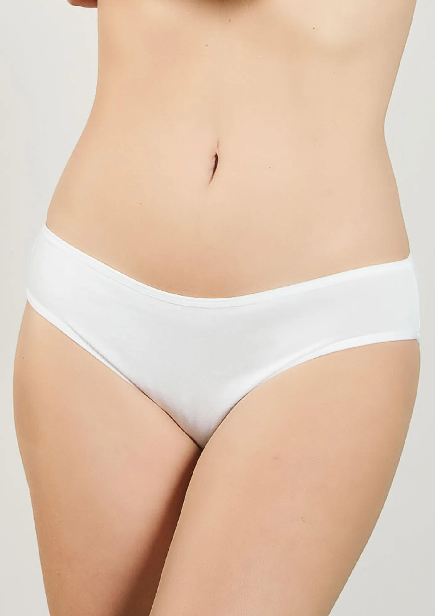 Figi damskie bawełniane białe (3pack) mini bikini Kappa K2121