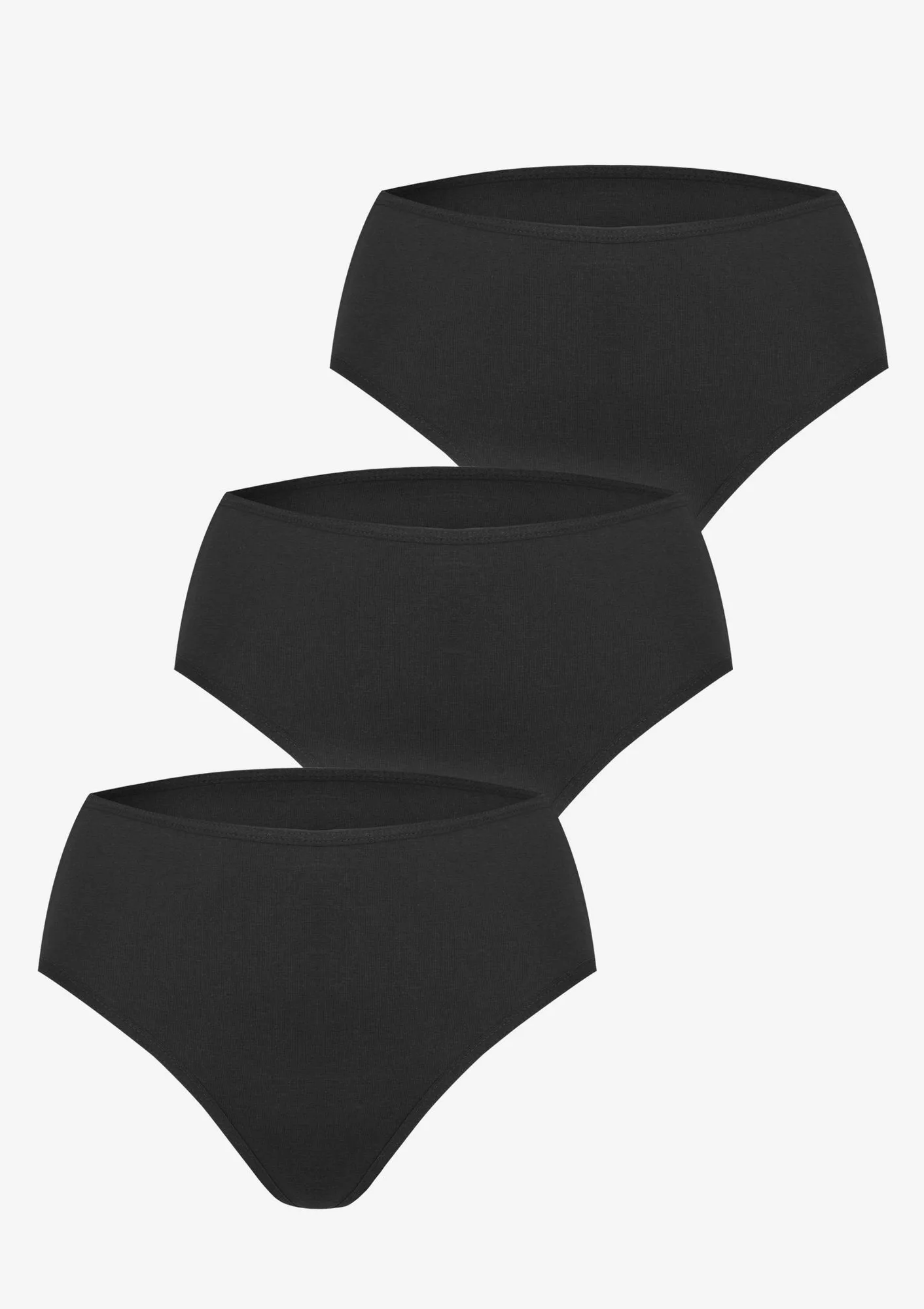 Figi damskie bawełniane (3pack) klasyczne o pełnym kroju czarne K2131 Kappa