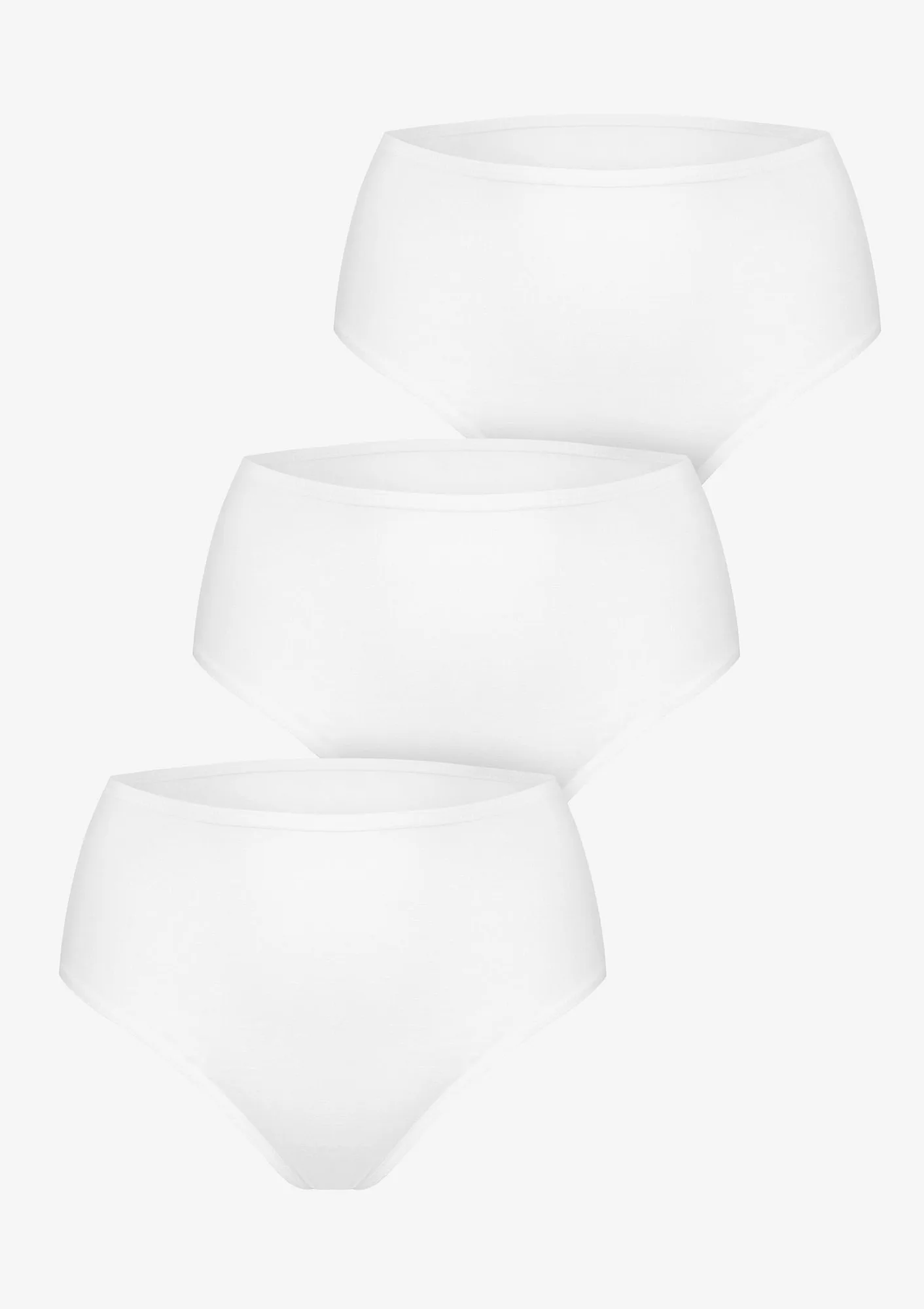 Figi damskie bawełniane (3pack) klasyczne o pełnym kroju białe K2131 Kappa